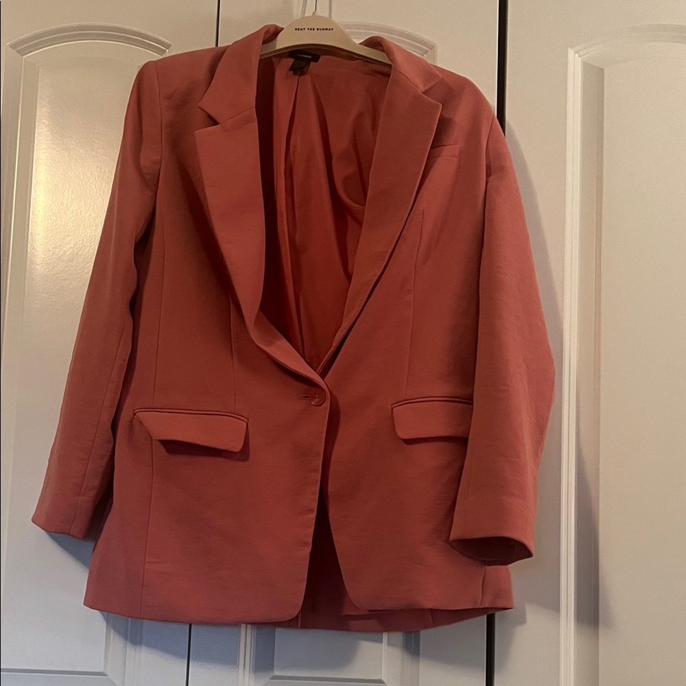 Express Rose Blazer Single-Button Notch Lapel